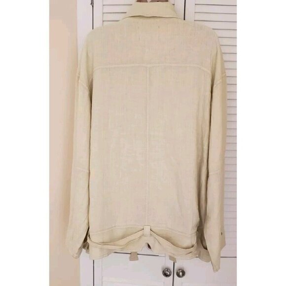 NEW WE THE FREE LOLA LINEN JACKET WET PLASTER MEDIUM - Picture 6 of 8